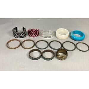 Lot Of 14 Vintage Bangles And Other Bracelets